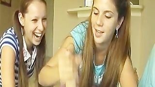 Awesome Two Girl Teen Handjob